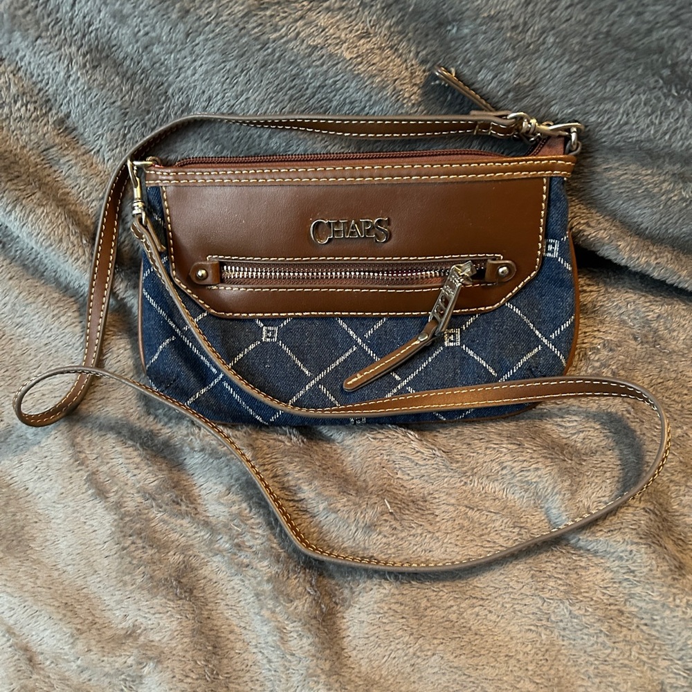 Chaps Brown and Navy Crossbody Bag